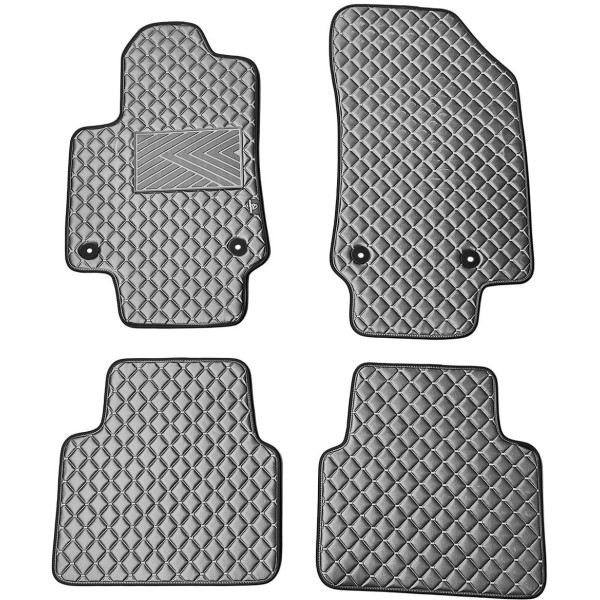 Eco leather mats QuiltyMats OPEL CROSSLAND X from 2017 (Grey / gray stitching)