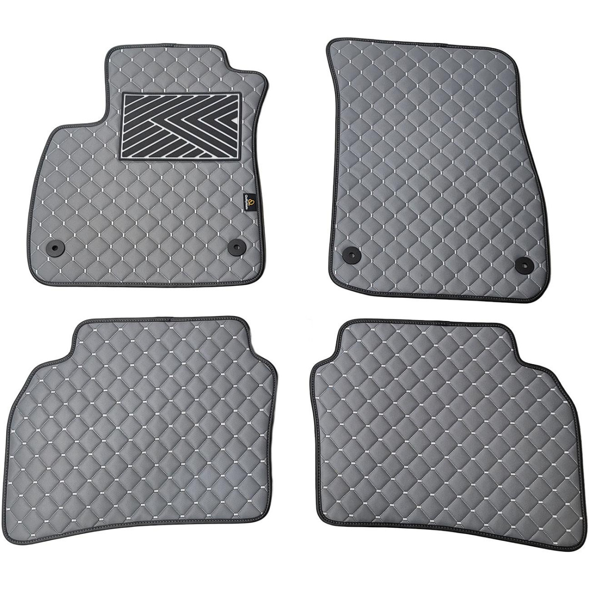 Eco leather mats QuiltyMats OPEL INSIGNIA 2017-2022 (Grey / gray stitching)