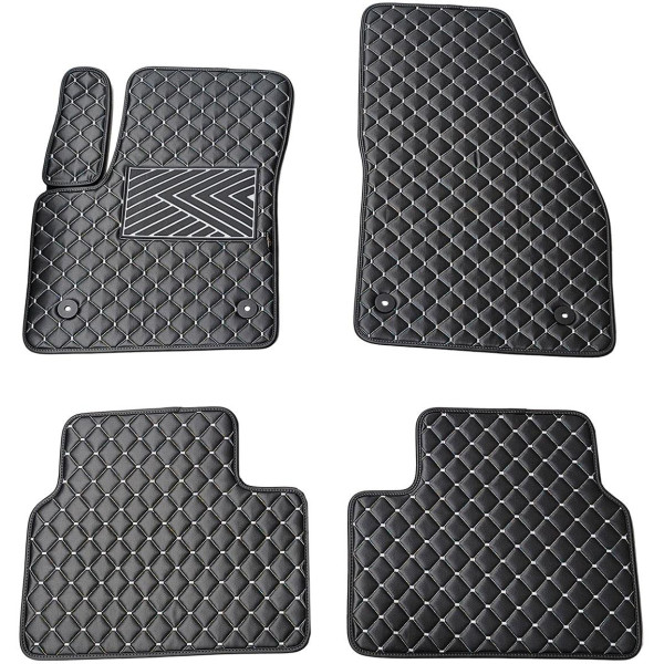 Eco leather mats QuiltyMats OPEL MERIVA 2010-2017 (B) (Black / gray stitching)