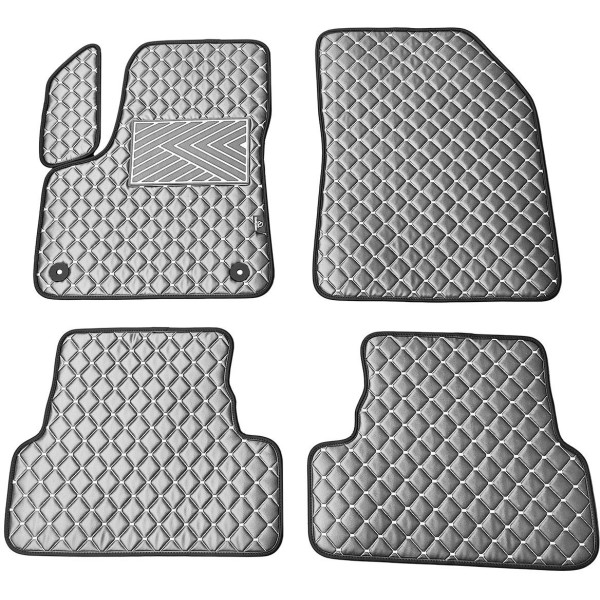 Eco leather mats QuiltyMats PEUGEOT 3008 2017-2024 (Grey / gray stitching)