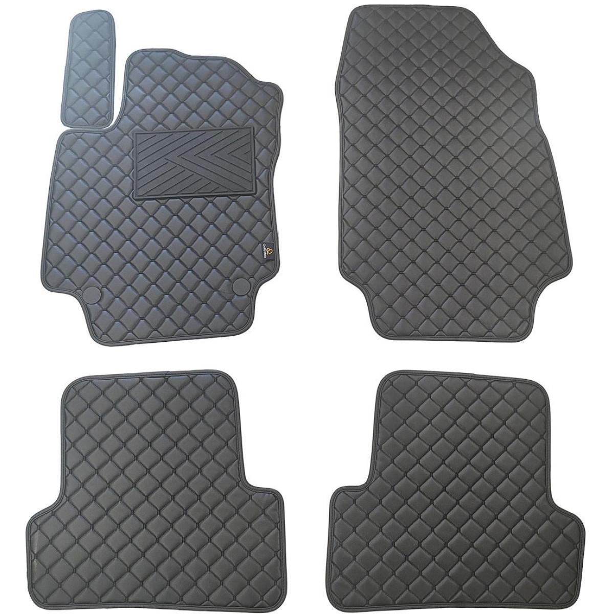 Eco leather mats QuiltyMats RENAULT CAPTUR 2013-2018 (Black / black stitching)