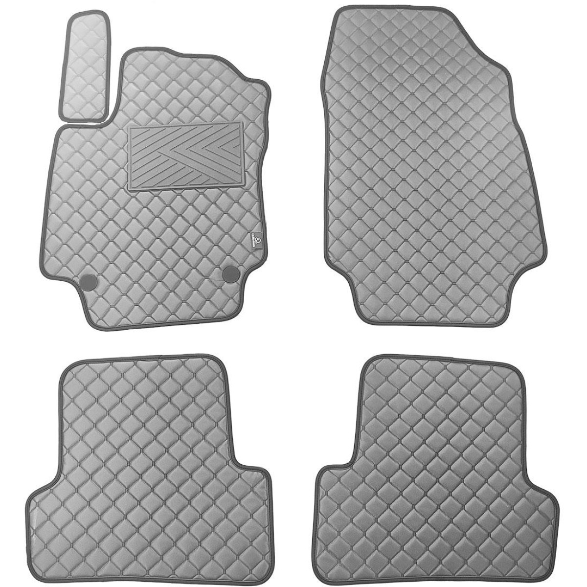 Eco leather mats QuiltyMats RENAULT CAPTUR 2013-2018 (Grey / gray stitching)