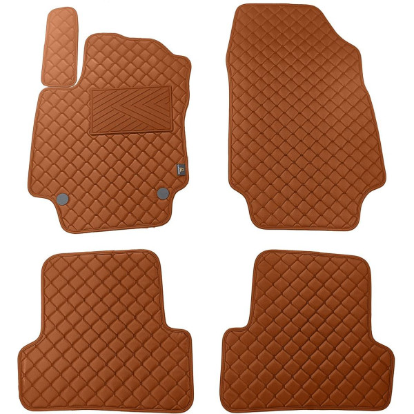 Eco leather mats QuiltyMats RENAULT CAPTUR 2013-2018 (Brown / brown stitching)