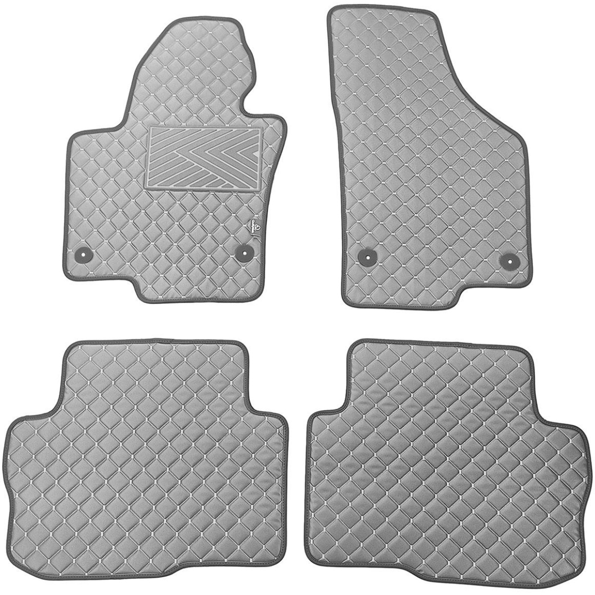 Eco leather mats QuiltyMats SKODA SUPERB 2008-2015 (Grey / gray stitching)