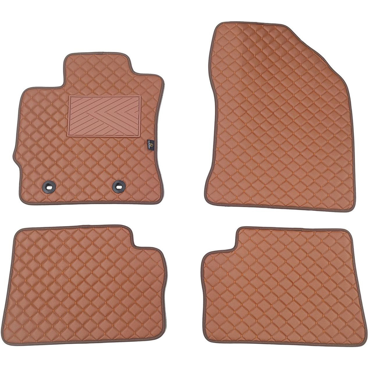 Eco leather mats QuiltyMats TOYOTA AURIS 2012-2019 (Brown / brown stitching)