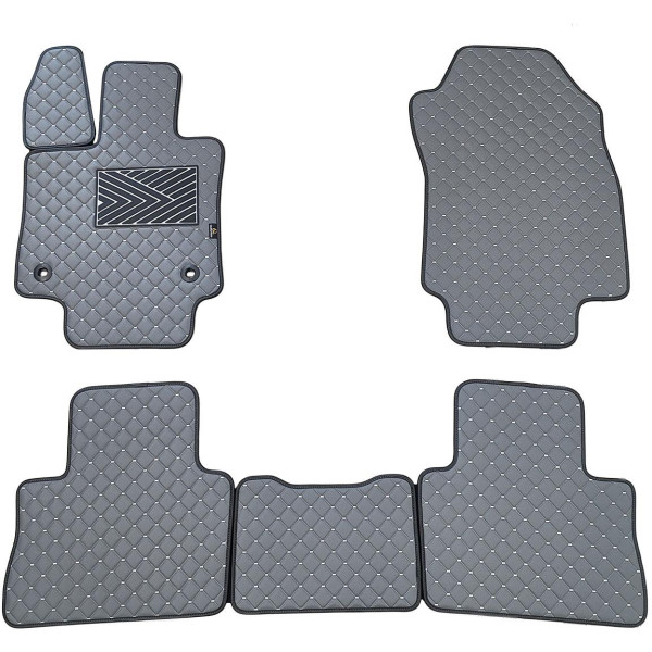 Eco leather mats QuiltyMats TOYOTA RAV-4 2018-2025 (Hibridas) (Grey / gray stitching)