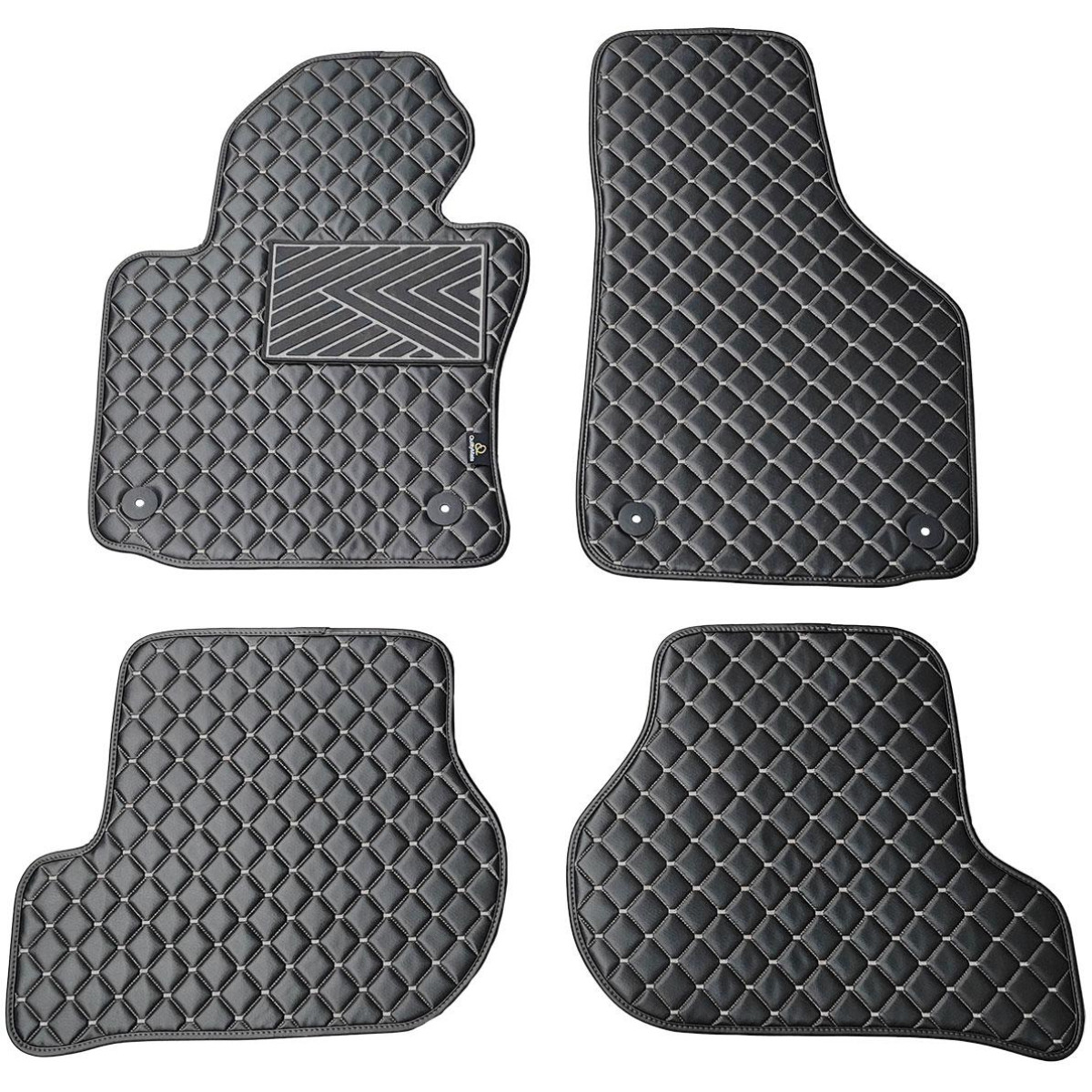 Eco leather mats QuiltyMats VOLKSWAGEN GOLF 2003-2009 (Black / gray stitching)