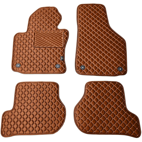 Eco leather mats QuiltyMats VOLKSWAGEN GOLF 2003-2009 (Brown / brown stitching)