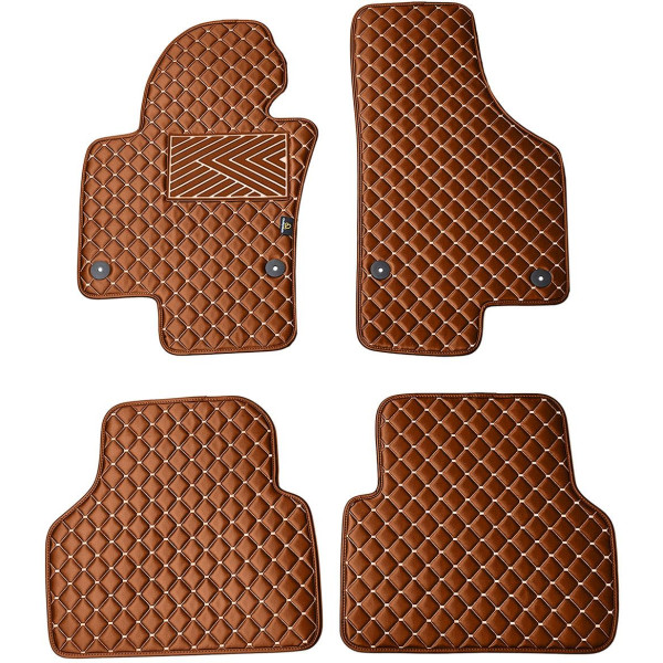 Eco leather mats QuiltyMats VOLKSWAGEN TIGUAN 2007-2016 (Brown / brown stitching)