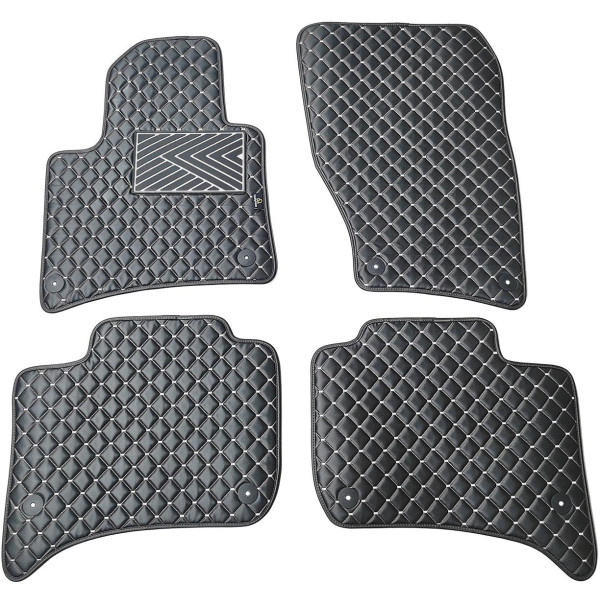 Eco leather mats QuiltyMats VOLKSWAGEN TOUAREG 2010-2018 (Black / gray stitching)