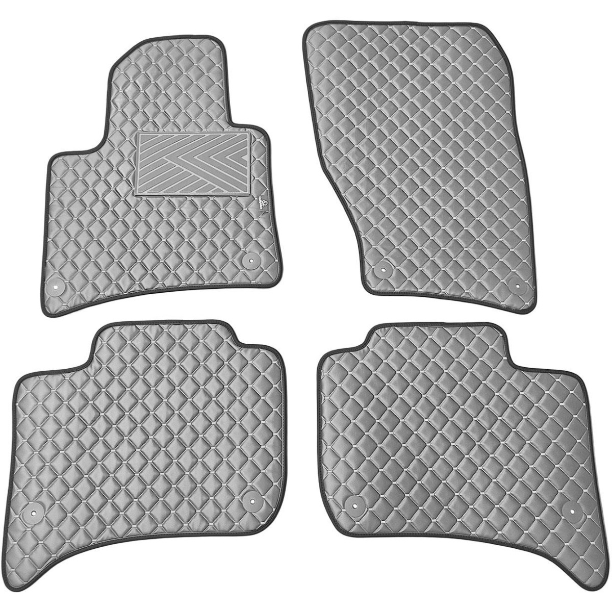 Eco leather mats QuiltyMats VOLKSWAGEN TOUAREG 2010-2018 (Grey / gray stitching)