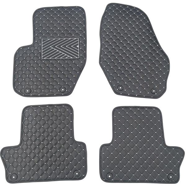 Eco leather mats QuiltyMats VOLVO XC60 2008-2017 (Black / gray stitching)