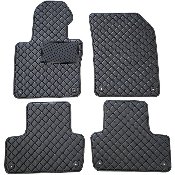 Eco leather mats QuiltyMats VOLVO XC60 from 2018 (Black / black stitching)