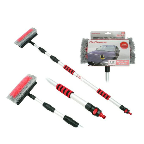 Telescopic brush with water connection ALFA V, 130-250 cm