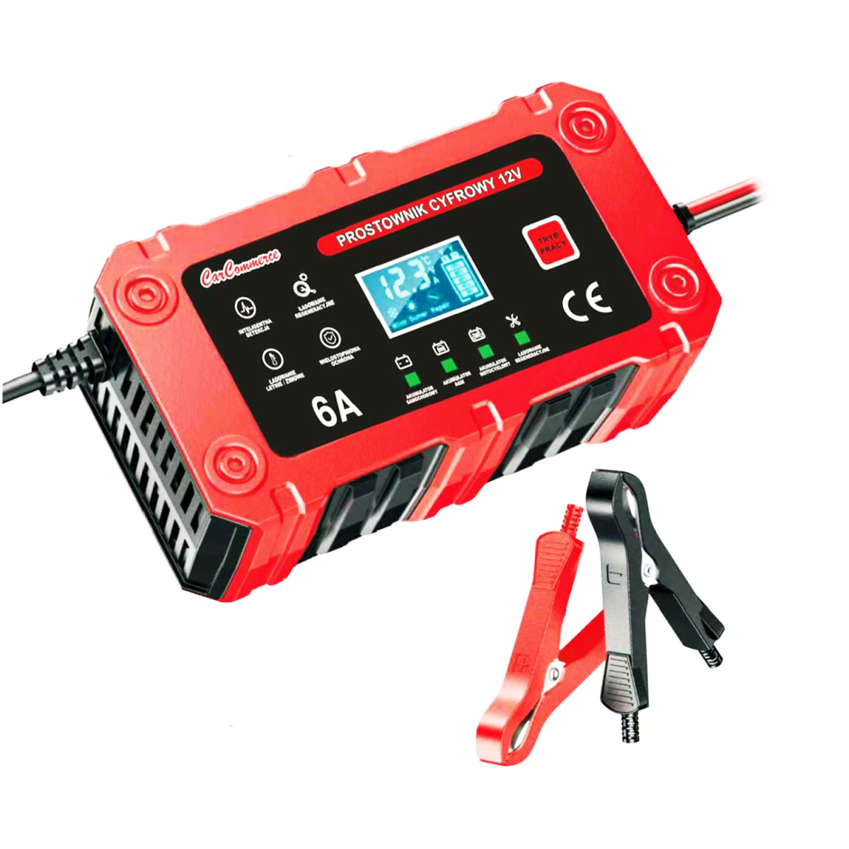 Digital battery charger, 12 V, 6 A, LiFePO4 / AGM / GEL, BC-1206