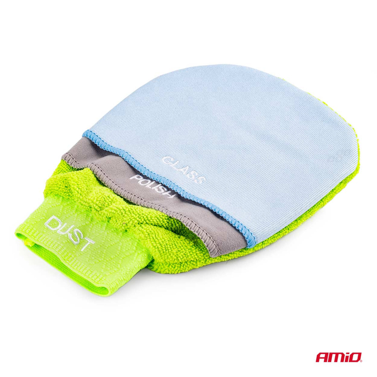 3in1 microfiber glove for car - for polishing, dusting and cleaning windows, 25x17 cm AMIO-02895
