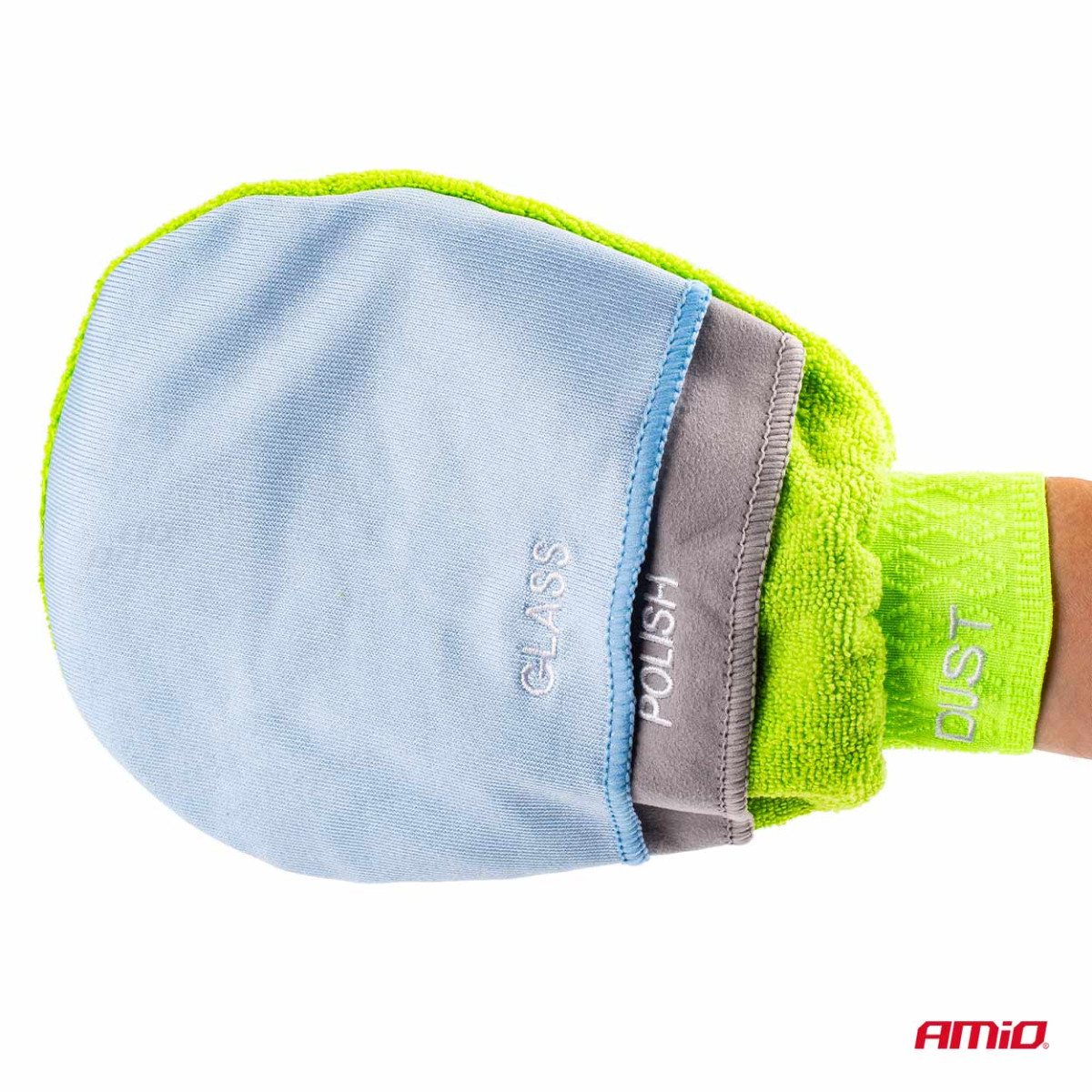 3in1 microfiber glove for car - for polishing, dusting and cleaning windows, 25x17 cm AMIO-02895