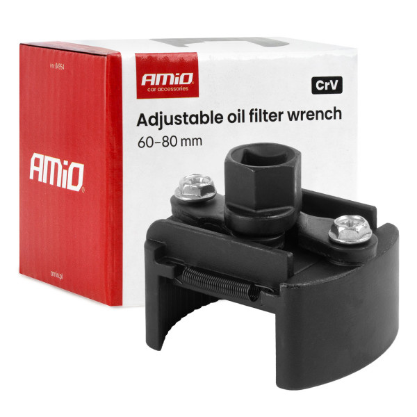 Adjustable oil filter wrench, 60-80 mm, CrV AMIO-04954 Adjustable oil filter wrench, 60-80 mm, CrV AMIO-04954