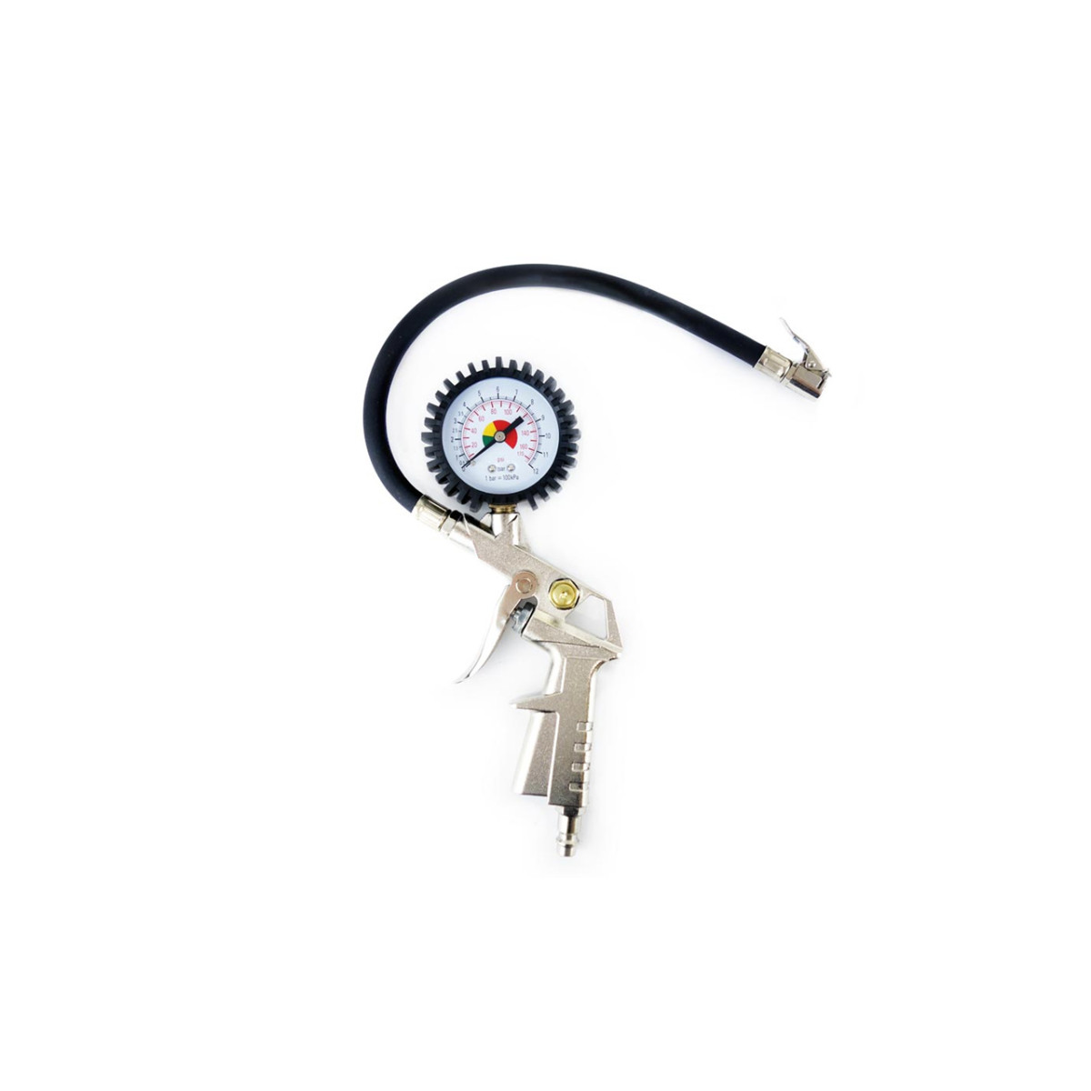 Tire inflation gun with pressure gauge 12 bar AMIO-01279