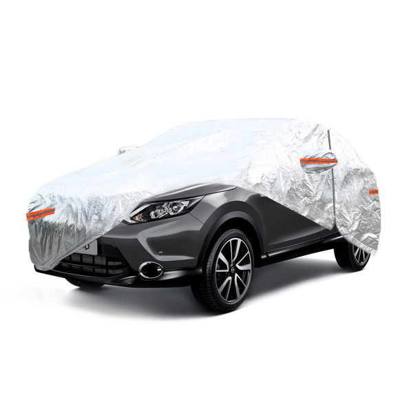 Aluminum car cover SUV/VAN XL, with zipper, reflective, 120 g/m² + cotton, silver color, 510 x 185 x 150 cm