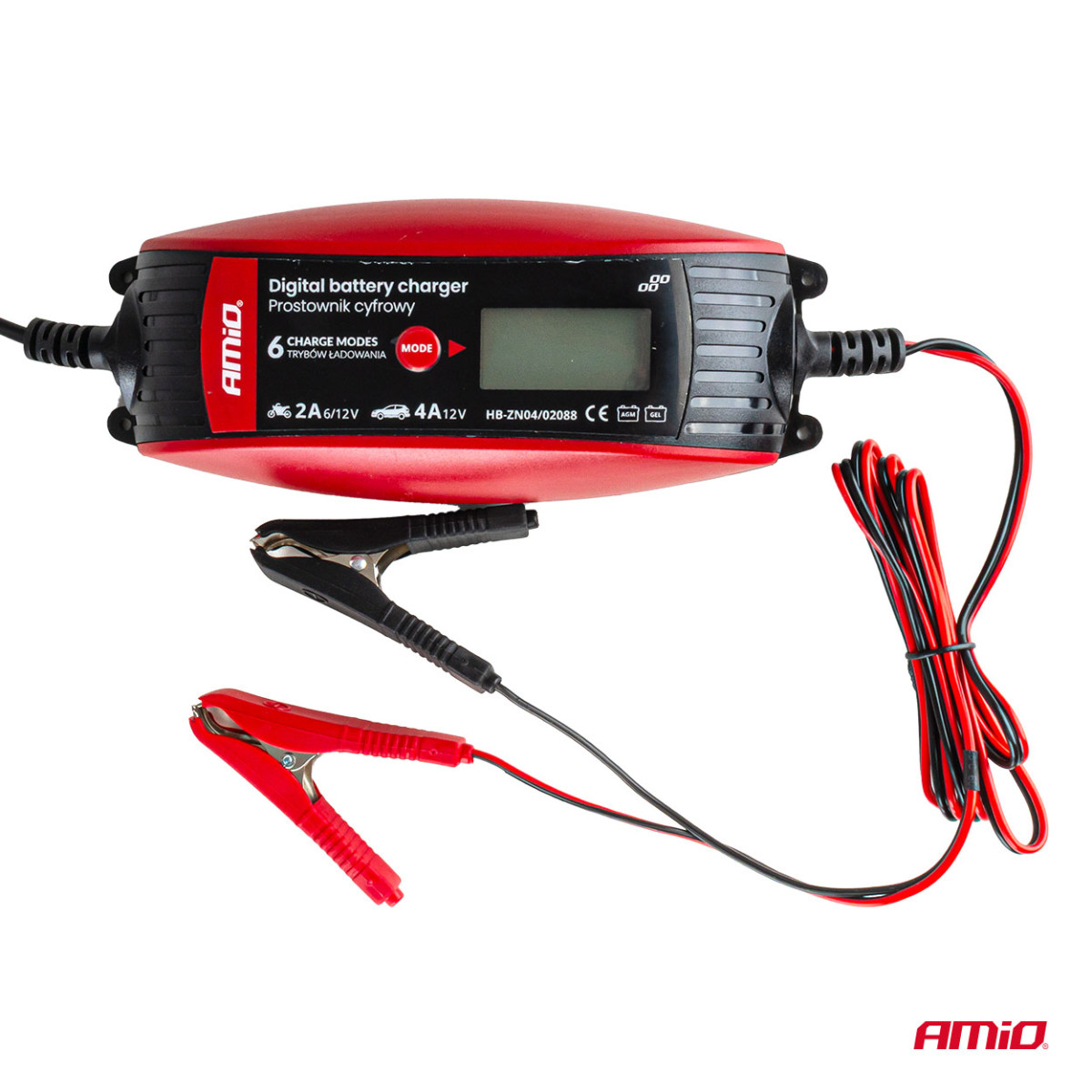 Digital battery charger DVL DBC 2A/4A 6V/12V AMIO-02088