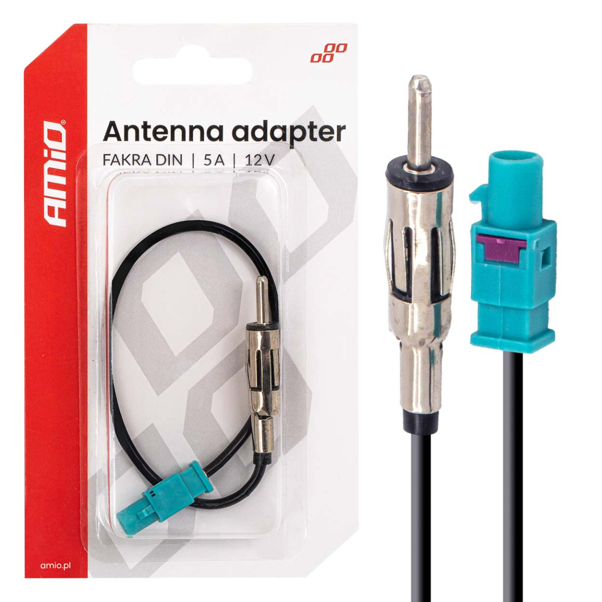 FAKRA-DIN antenna adapter 5A 12V AMIO-04443