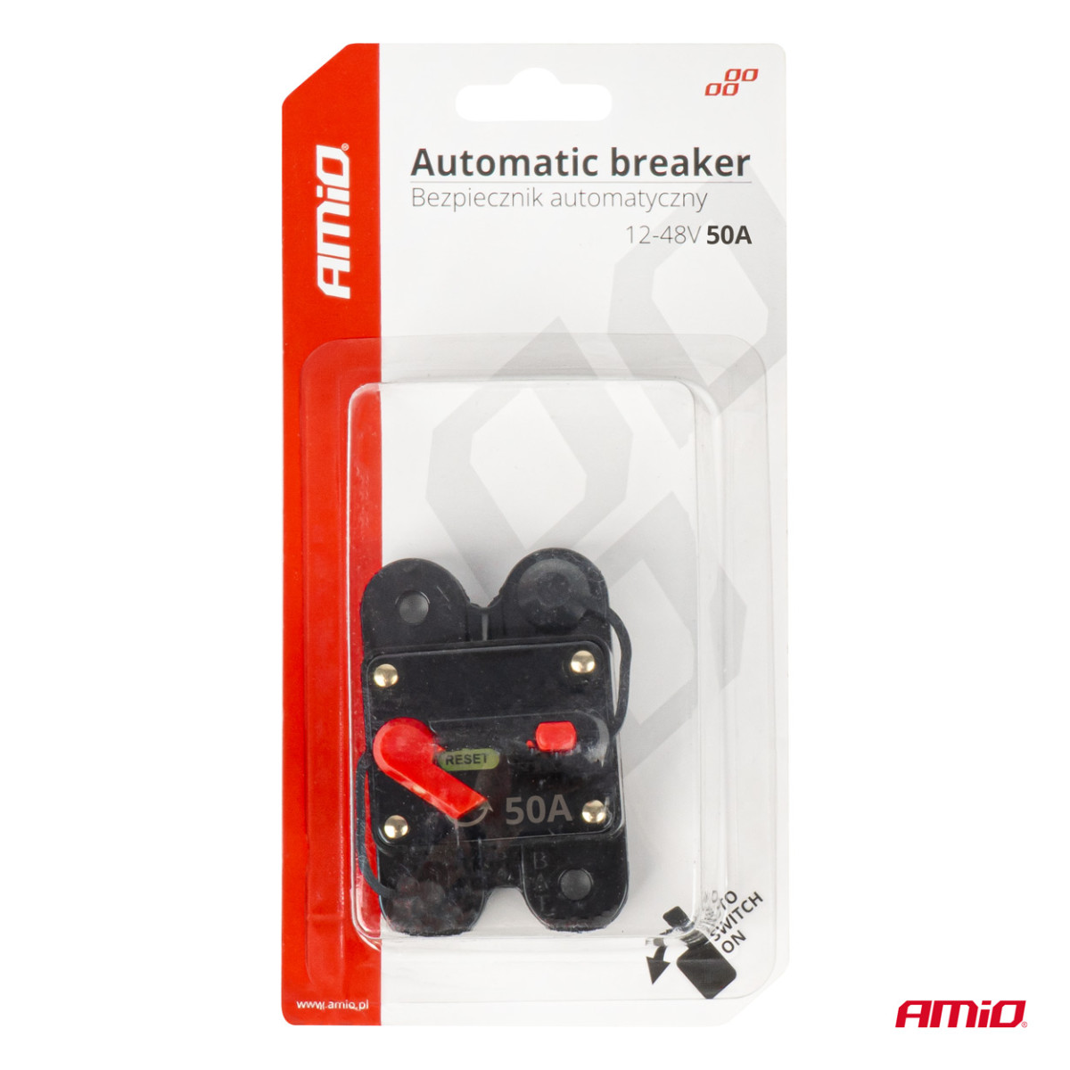 Automatic circuit breaker 50 A, 12-48 V, AMIO-03825