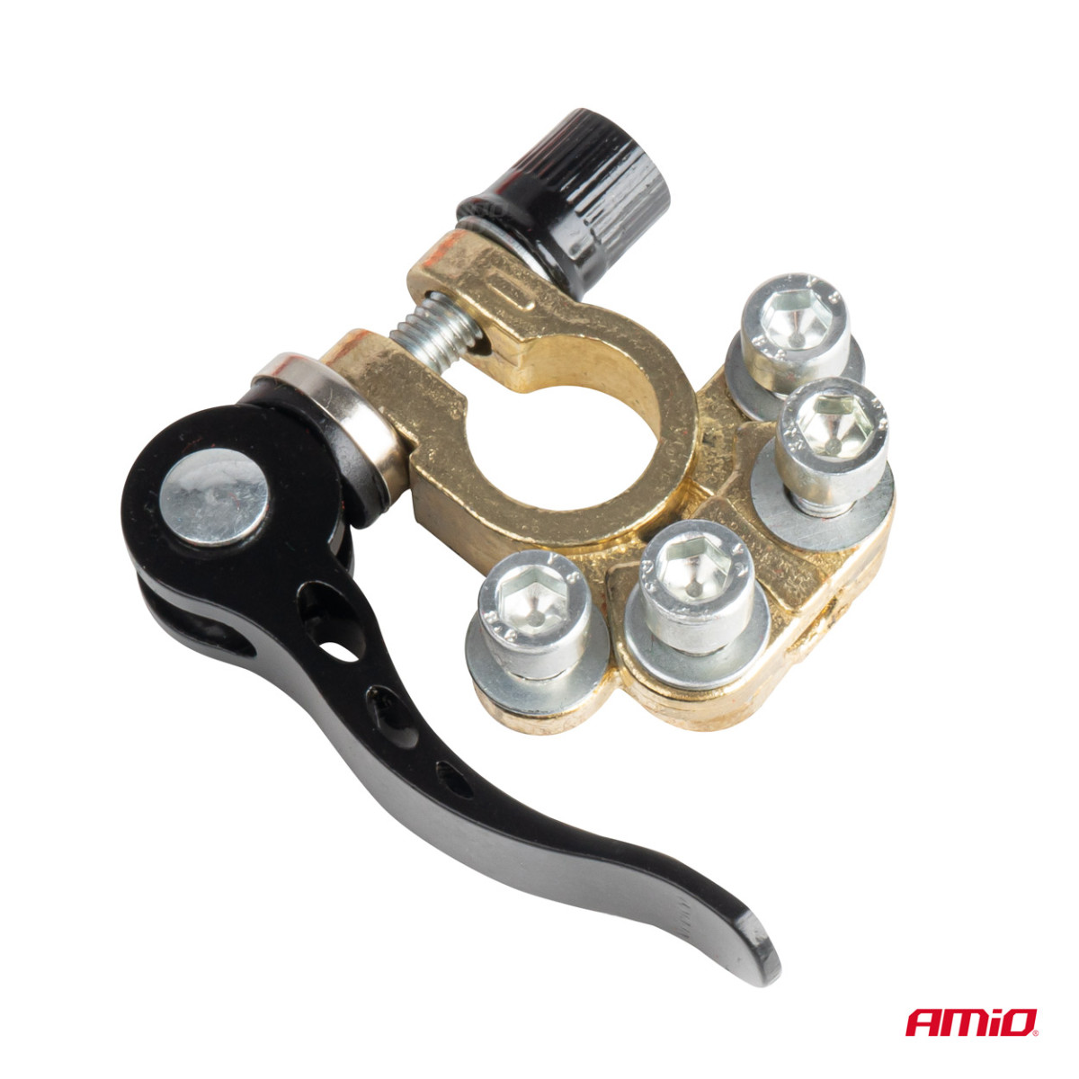 Universal battery terminals with 4 connections, copper AMiO-04058