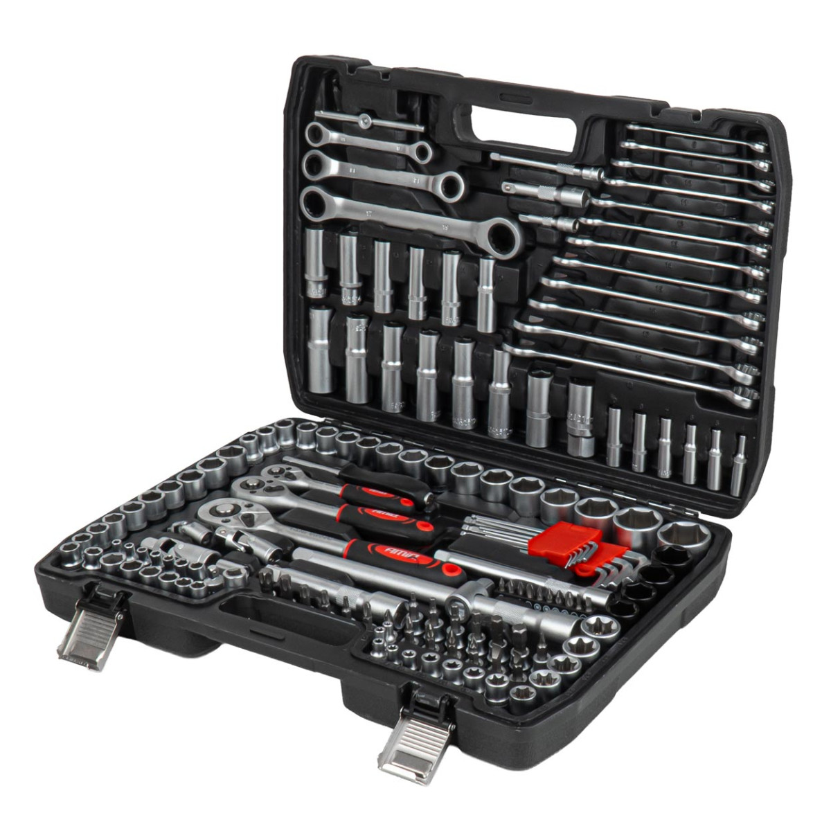 Bit, hex key and socket set with ratchets, 151 pcs., AMIO-05019
