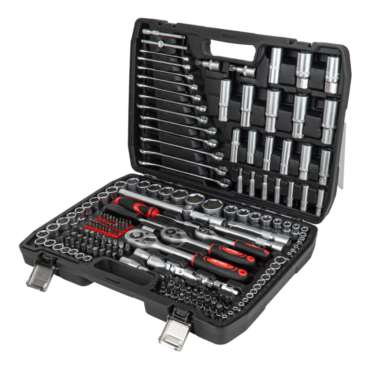 Bit, wrench and socket set with ratchets, 216 pcs., AMIO-05020