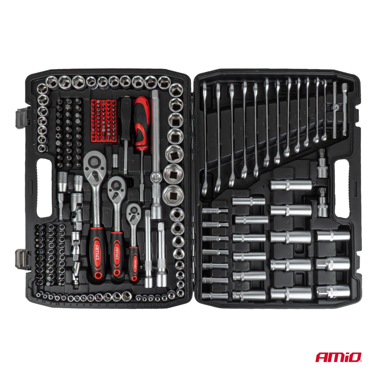 Bit, wrench and socket set with ratchets, 216 pcs., AMIO-05020
