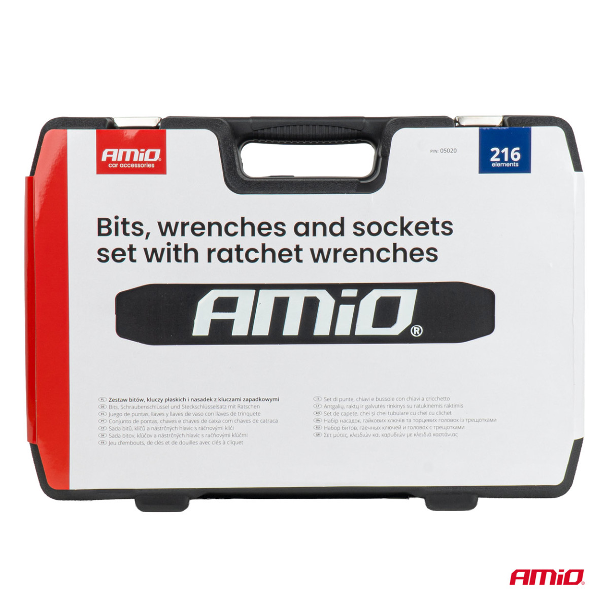 Bit, wrench and socket set with ratchets, 216 pcs., AMIO-05020