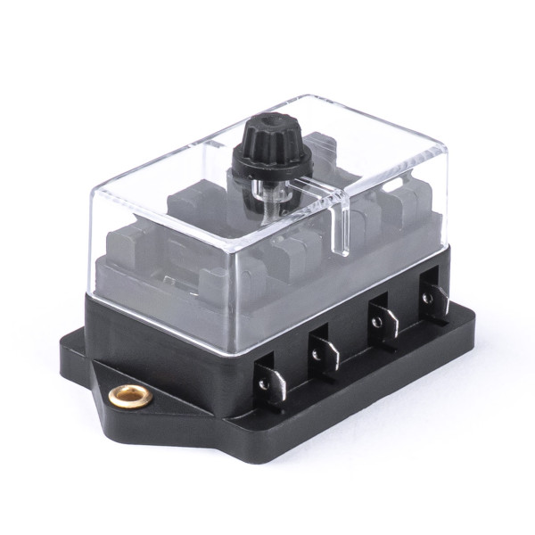 Fuse box, 4 slots for blade (ATO/UNI) fuses AMIO-03040
