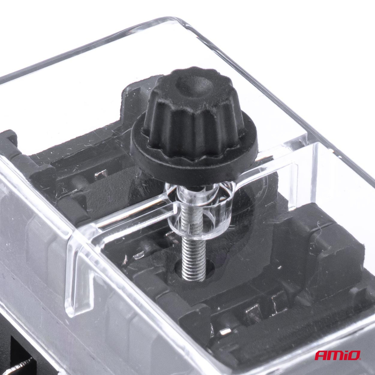 Fuse box, 4 slots for blade (ATO/UNI) fuses AMIO-03040