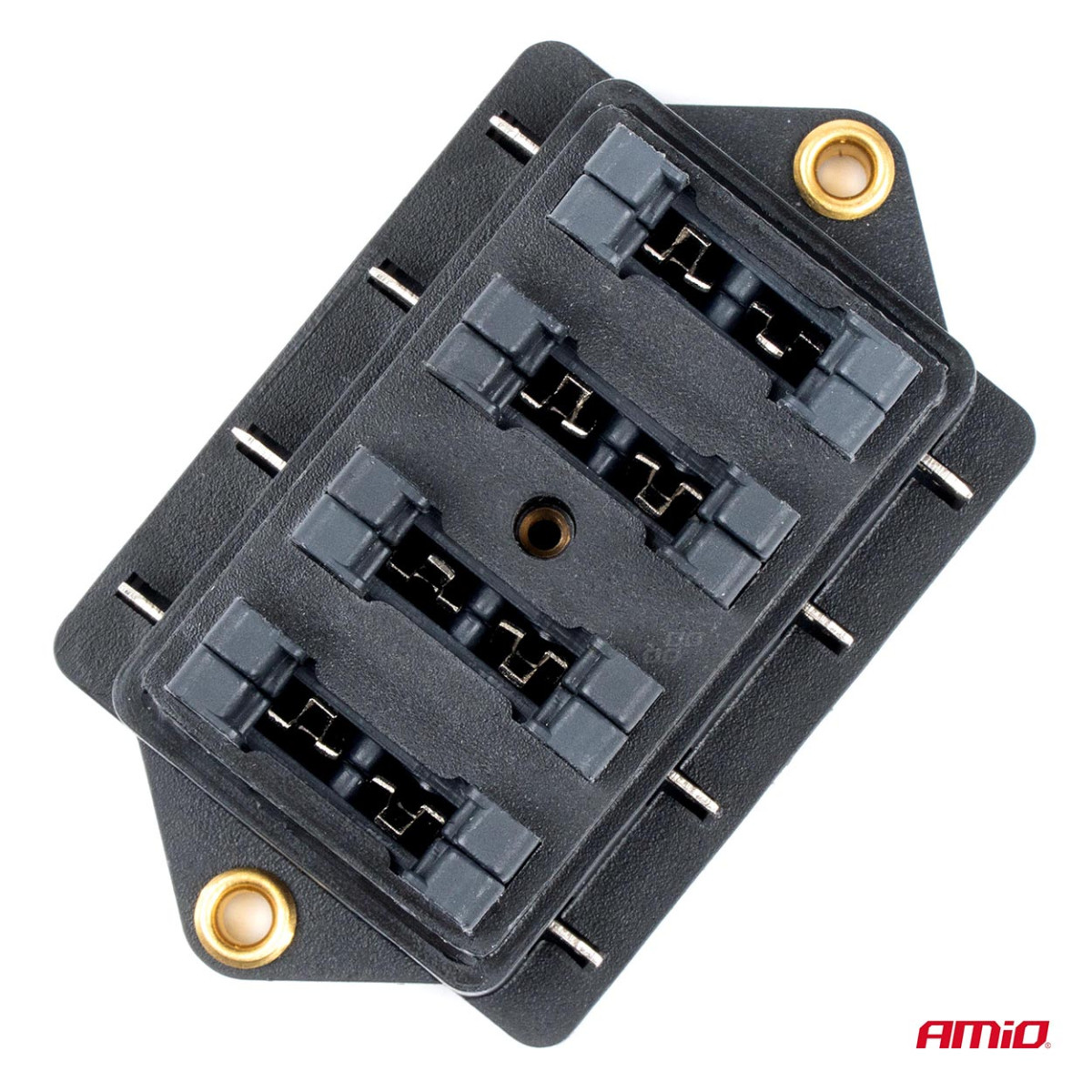 Fuse box, 4 slots for blade (ATO/UNI) fuses AMIO-03040