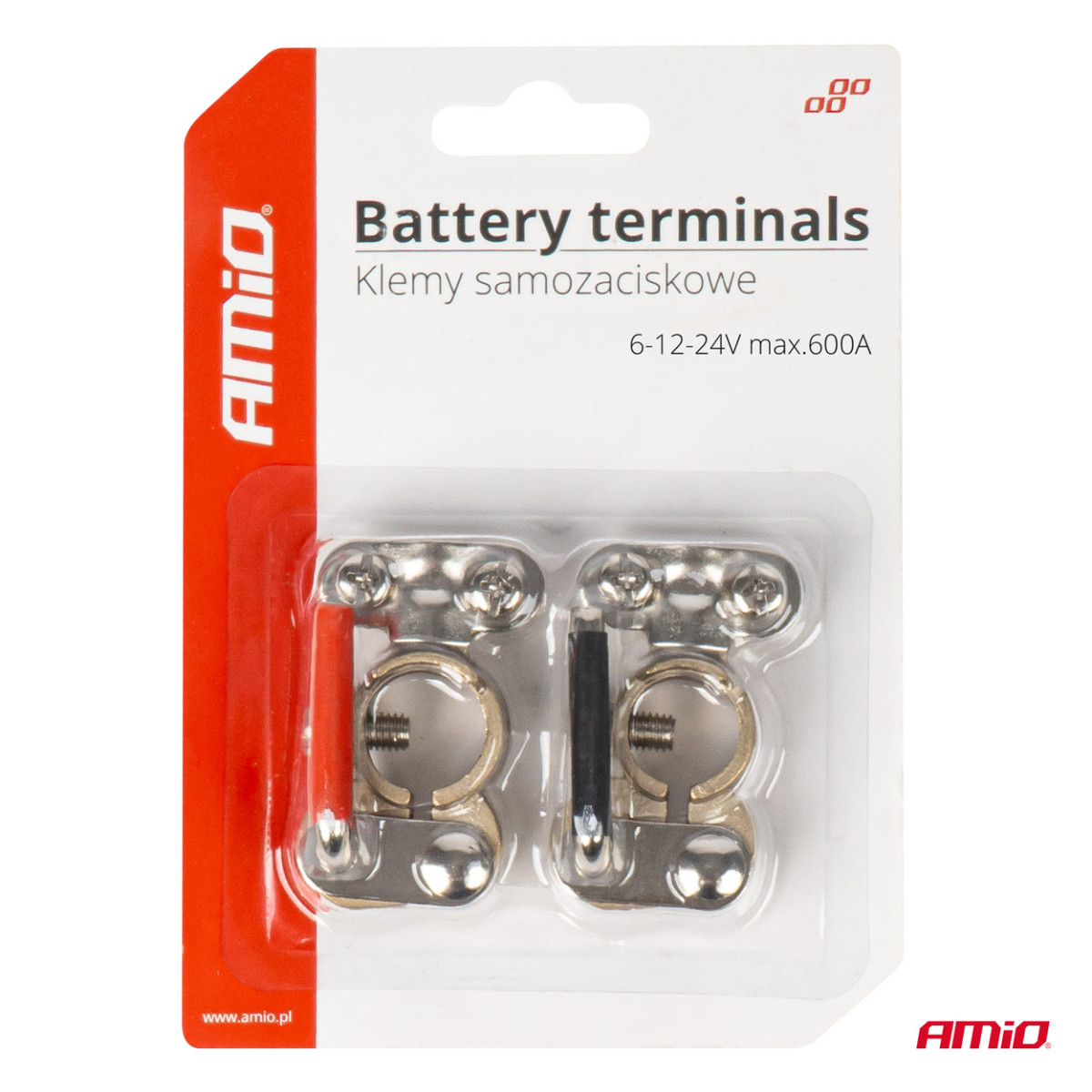Battery terminals 600 A, copper, 2 pcs. AMIO-03846