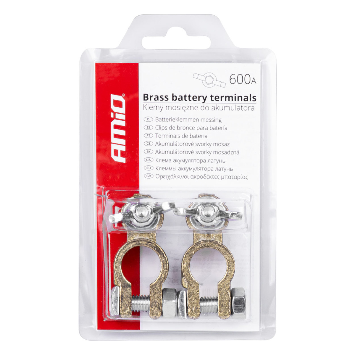 Battery terminals 600 A, copper, 2 pcs. AMIO-02956