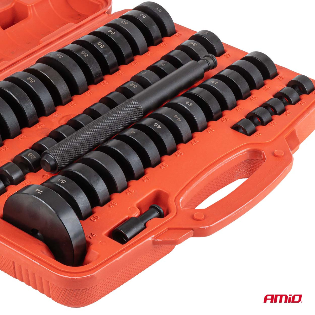 Bushing, bearing and seal installation and removal tool set, 52 pcs. AMIO-04771