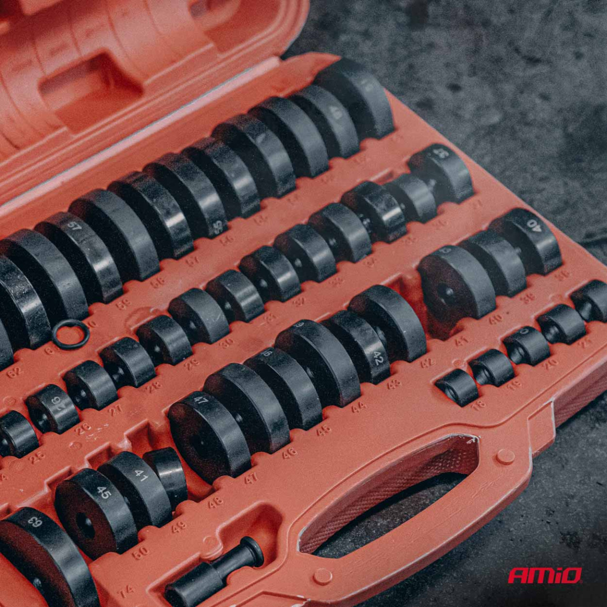 Bushing, bearing and seal installation and removal tool set, 52 pcs. AMIO-04771