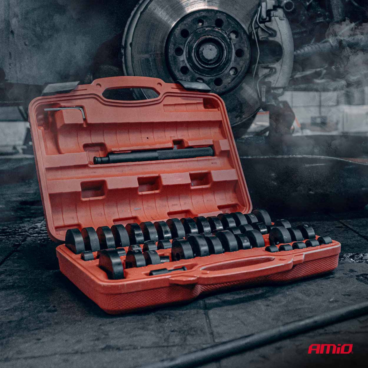 Bushing, bearing and seal installation and removal tool set, 52 pcs. AMIO-04771
