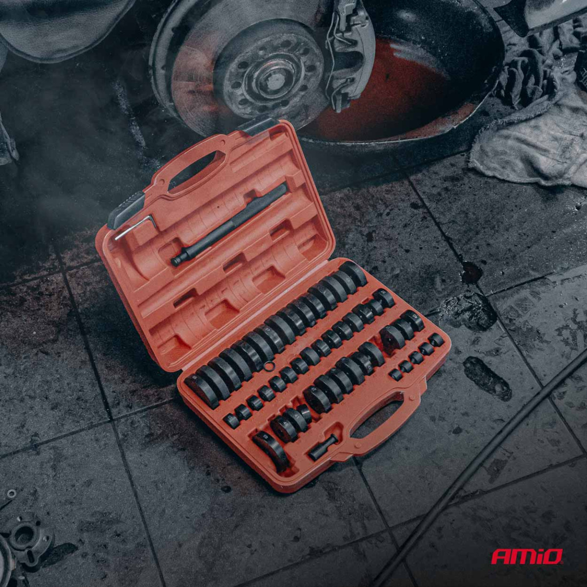 Bushing, bearing and seal installation and removal tool set, 52 pcs. AMIO-04771