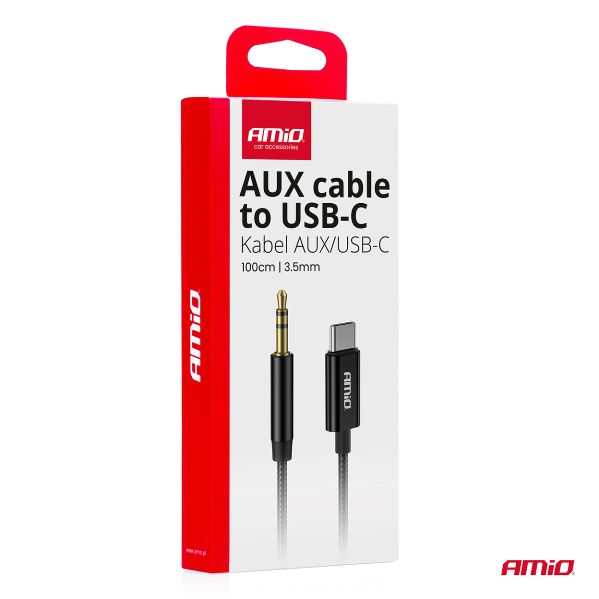 USB-C to 3.5 mm Mini Jack AUX cable 1 m AMIO-04294