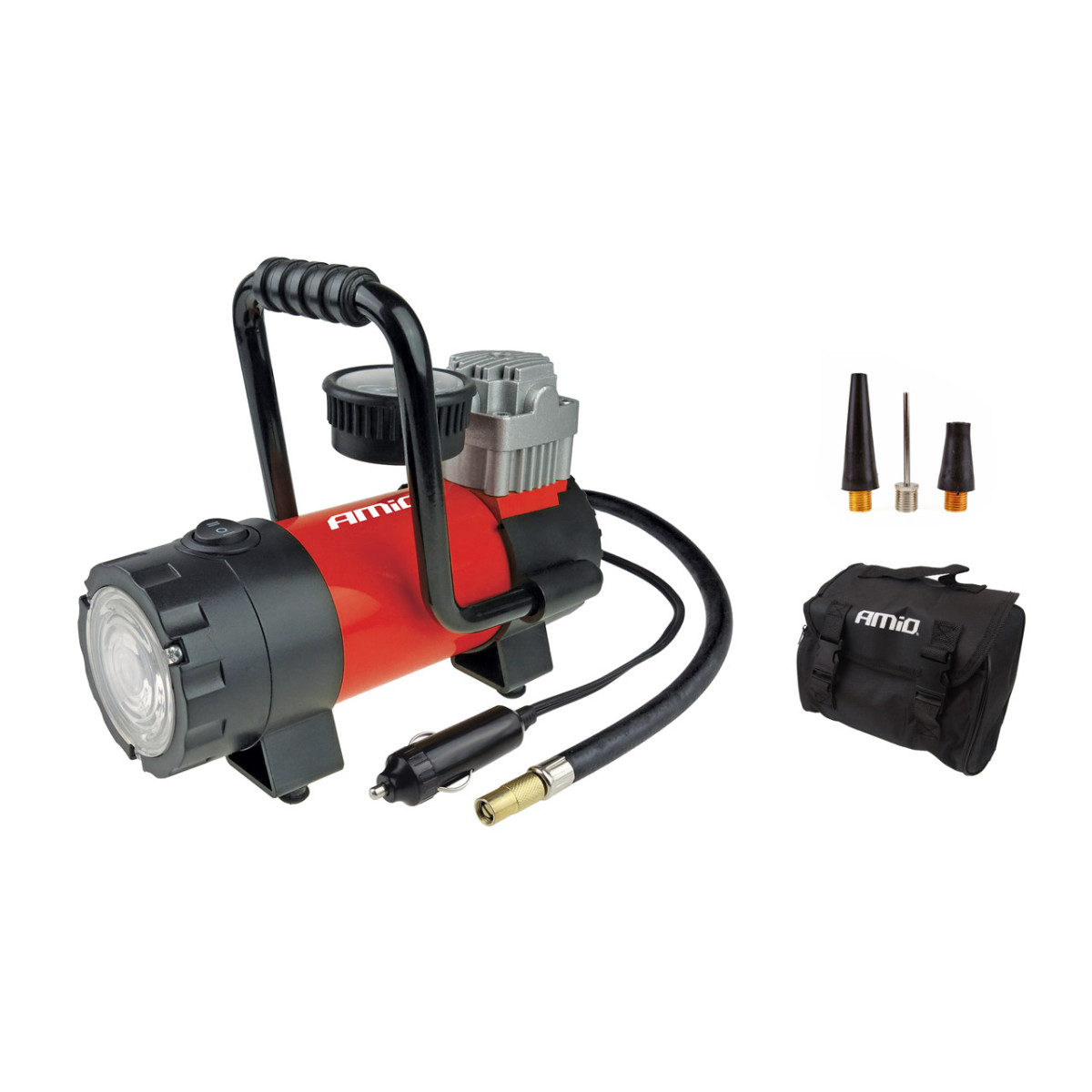 Car air compressor HQ with LED lighting 12V ACOMP-06 AMIO-02180