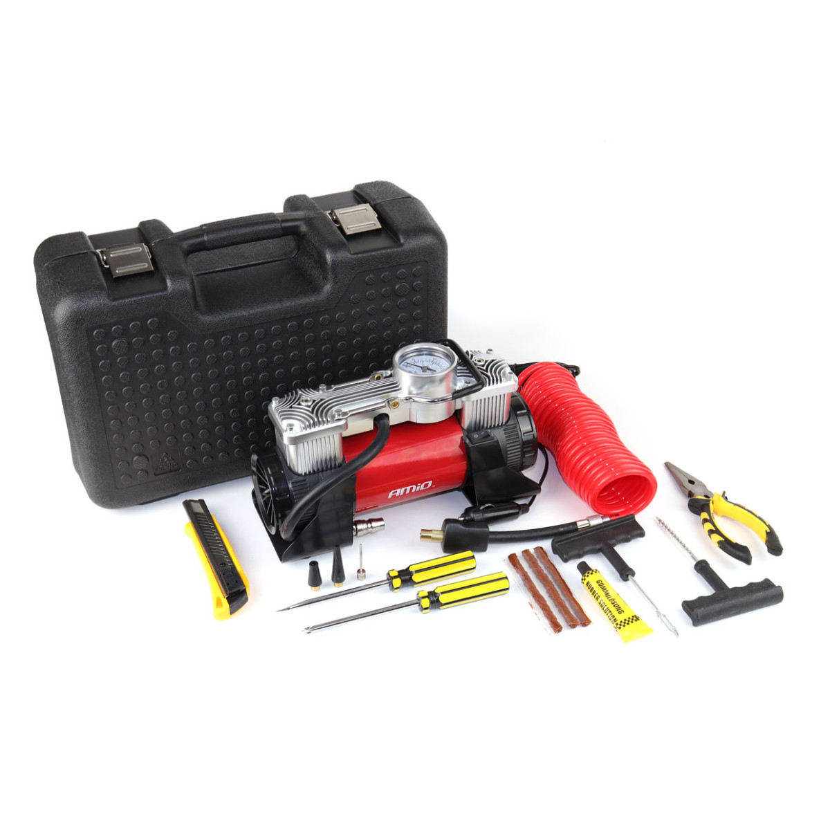 Car air compressor, 2 cylinders 12V HQ AMiO-02640