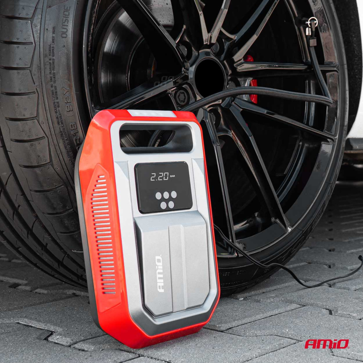Car air compressor 12 V, LCD, LED, AMIO-03268