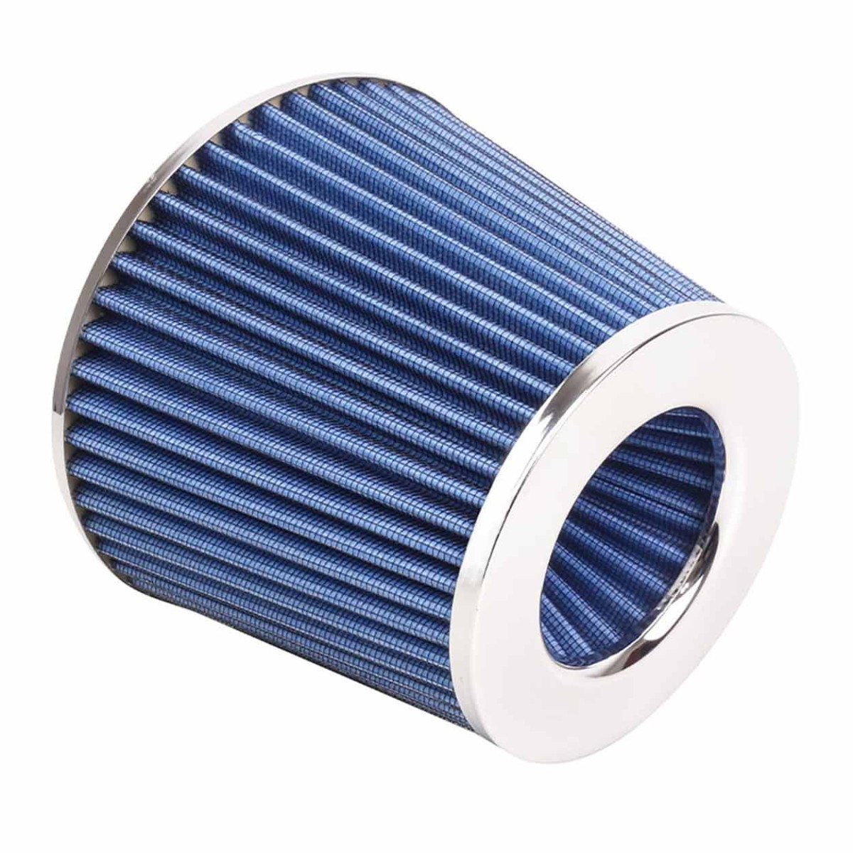 Conical air filter for car, universal, blue, with 3 adapters, AMIO-02458