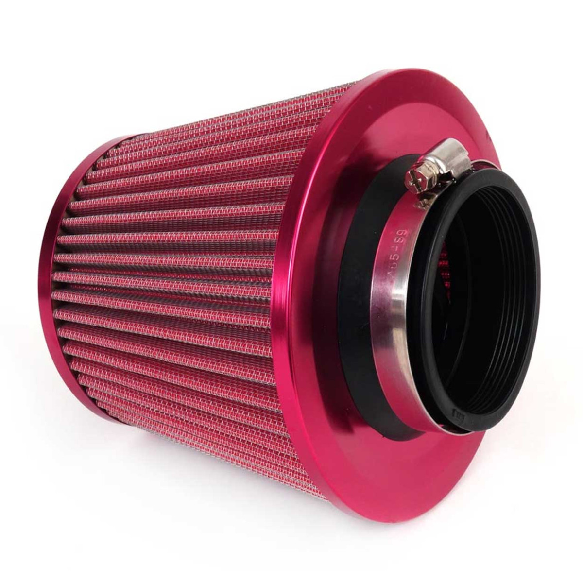 Conical air filter for car, universal, red, with 3 adapters, AMIO-01042