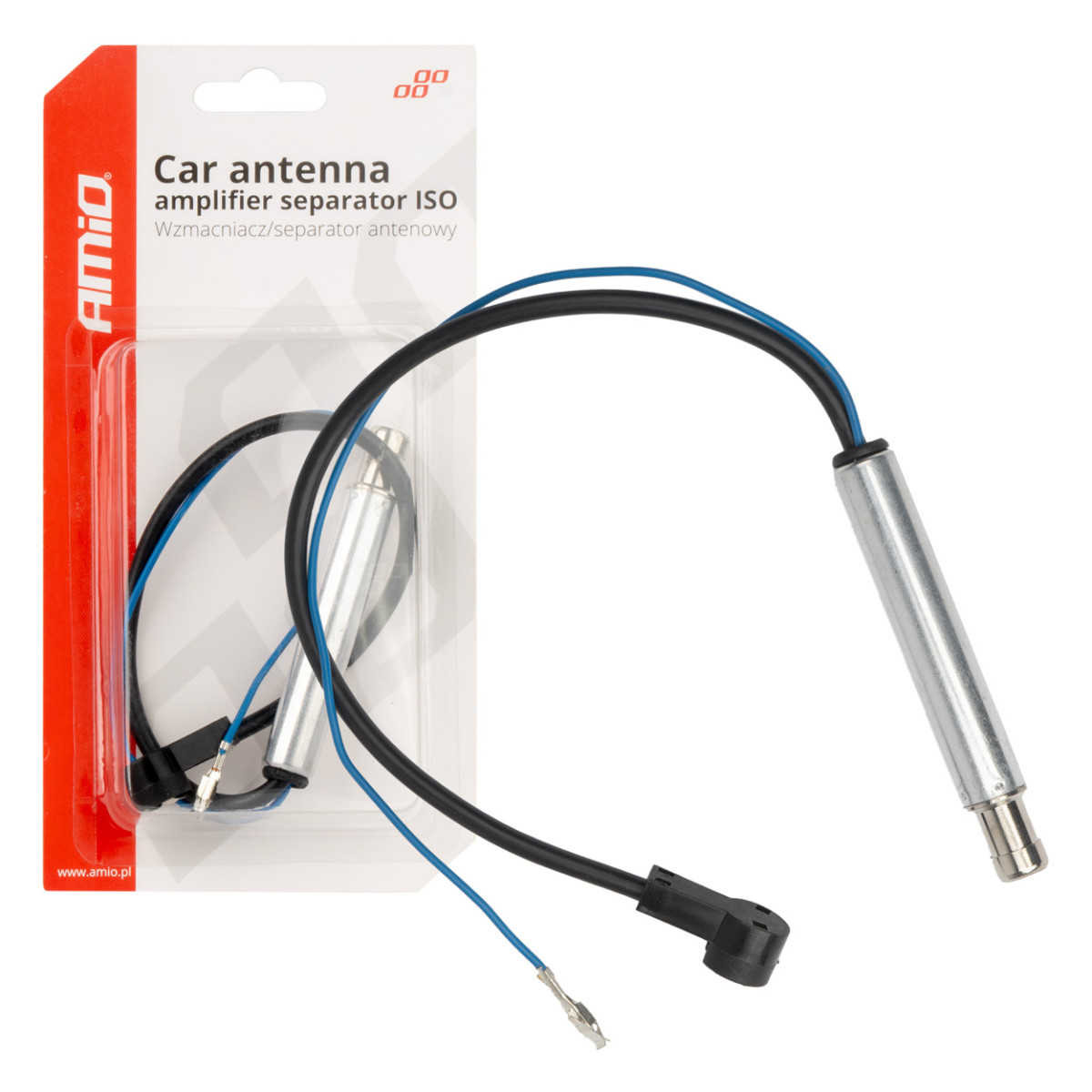 Car antenna signal amplifier-separator ISO AMIO-04131