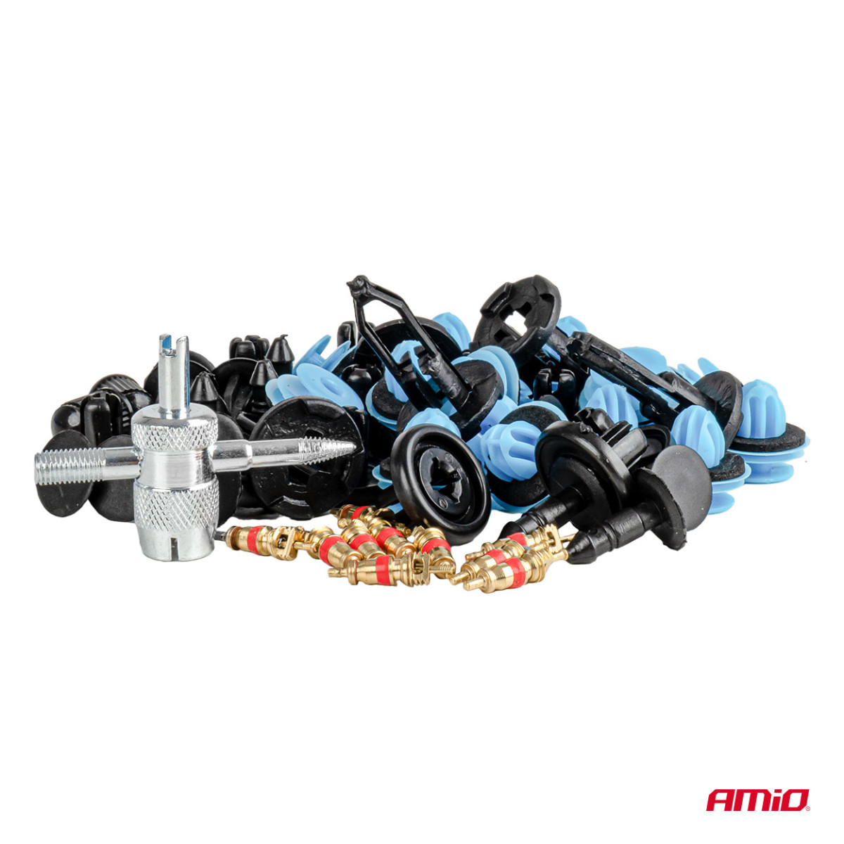 Automotive mounting pins and clips set, 148 pcs. AMIO-04741