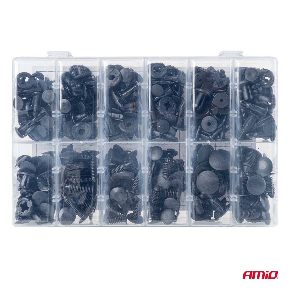 Set of automotive mounting pins and clips, 240 pcs. AMIO-04737